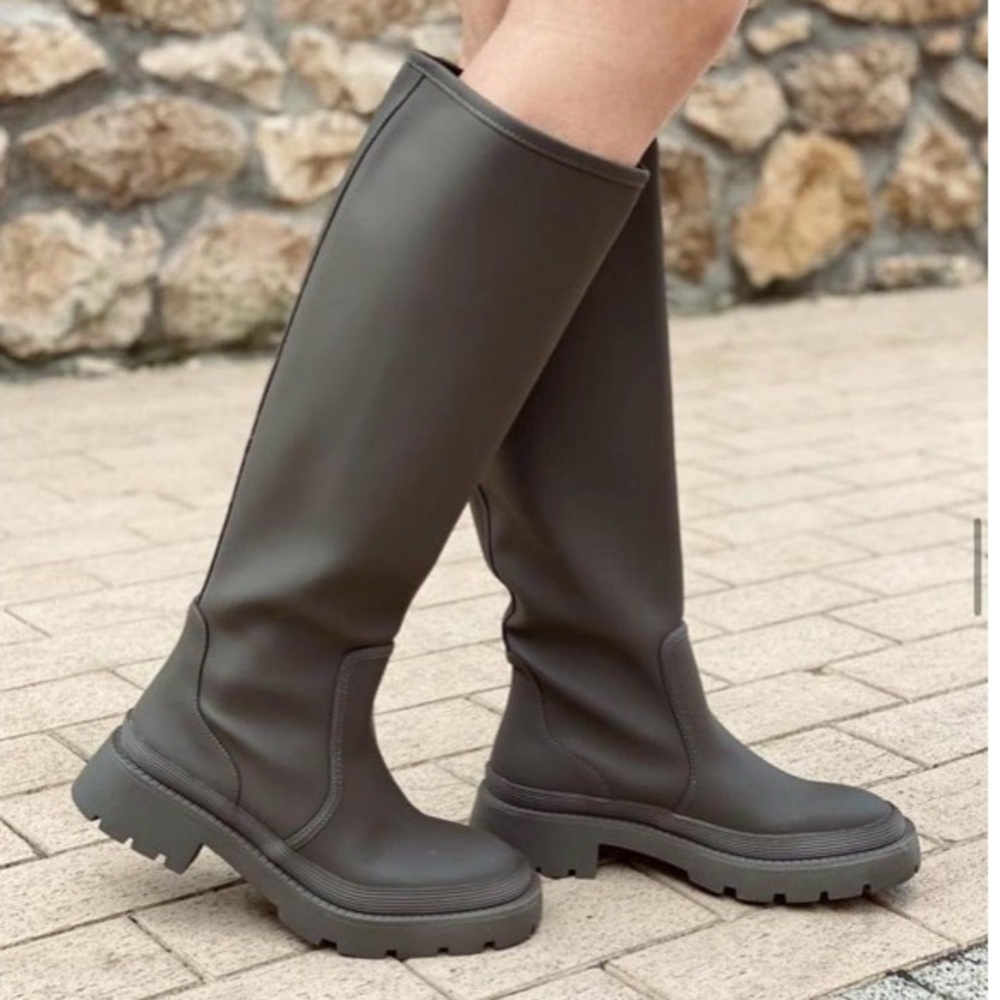 Zara Black Combat & Moto Boots